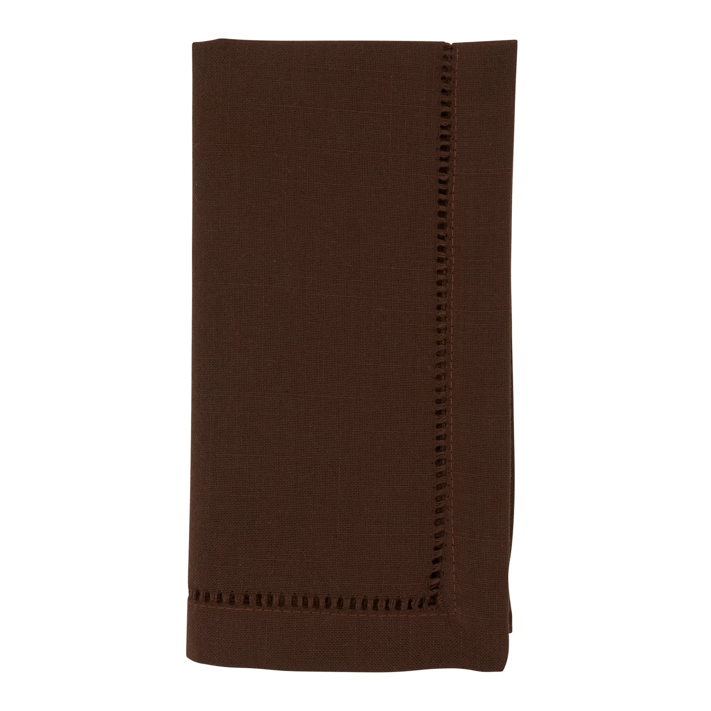 Chocolate Hemstitched Border Dinner Napkins 100% Polyester, 18 Inch Square (12 pcs.)