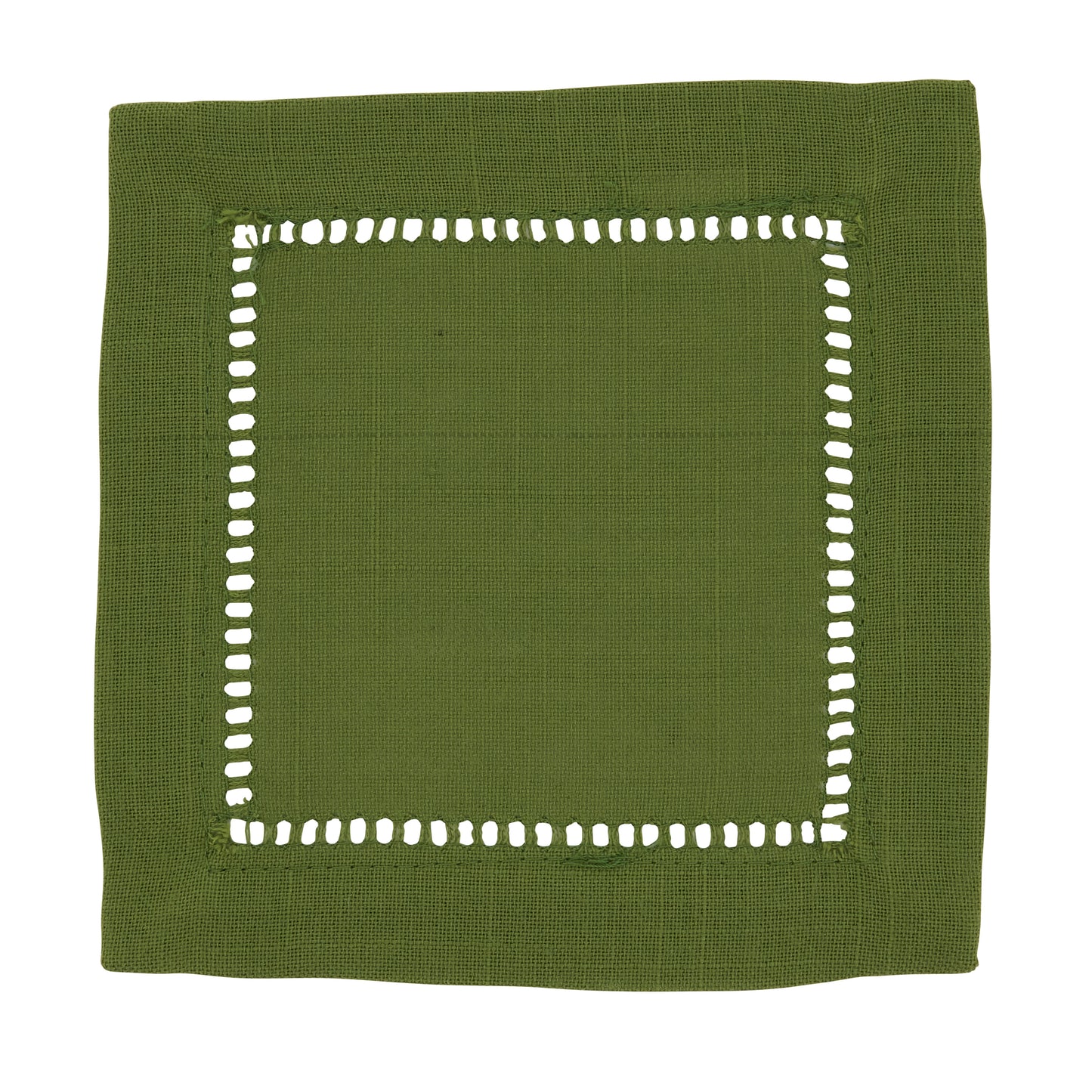Kiwi Hemstitched Border Cocktail Napkins 100% Polyester, 6 Inch Square (12 pcs.)