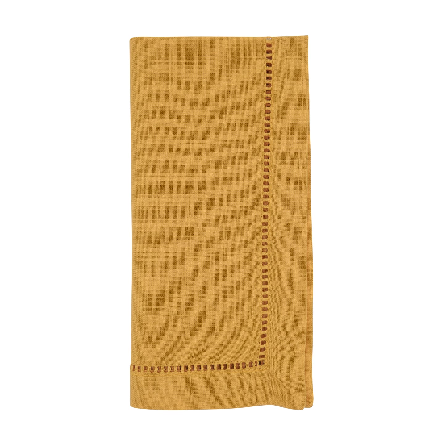 Mustard Hemstitched Border Dinner Napkins 100% Polyester, 18 Inch Square (12 pcs.)