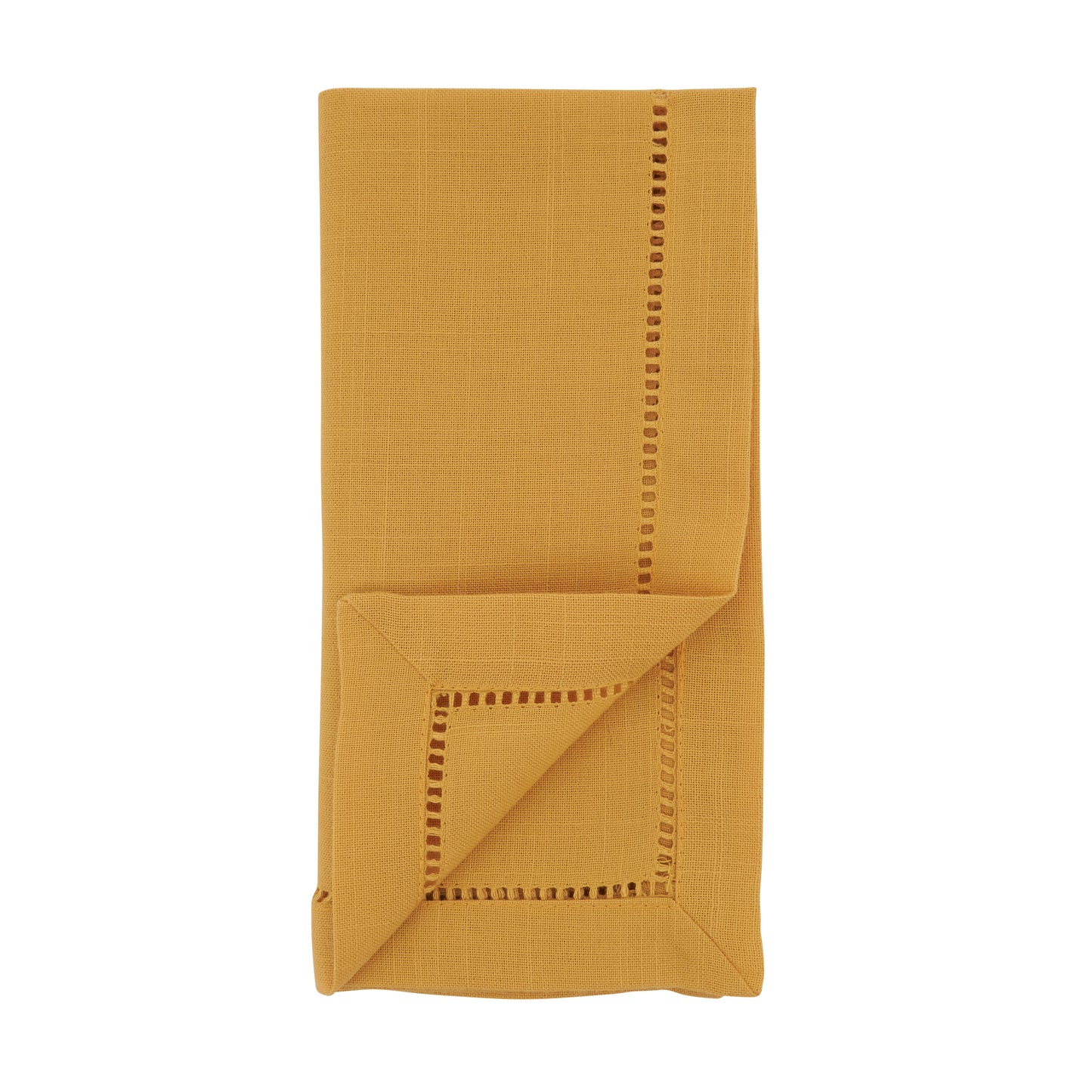 Mustard Hemstitched Border Dinner Napkins 100% Polyester, 20 Inch Square (12 pcs.)