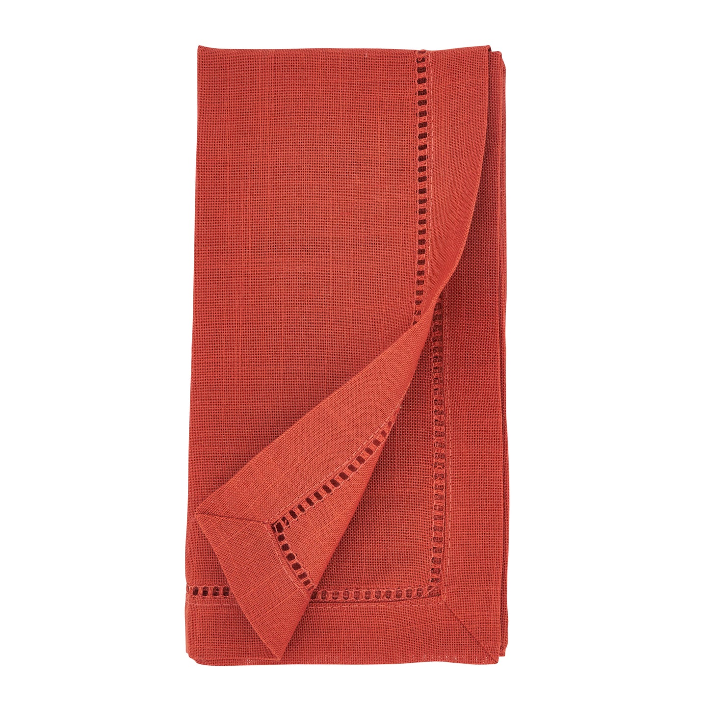 Terracotta Hemstitched Border Dinner Napkins 100% Polyester, 18 Inch Square (12 pcs.)