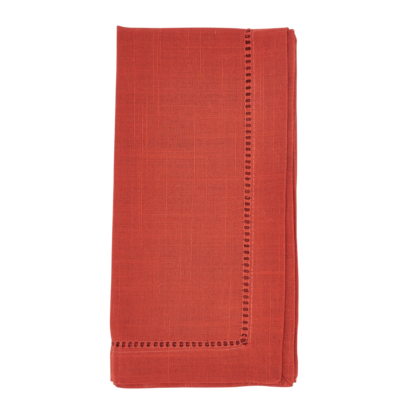 Terracotta Hemstitched Border Dinner Napkins 100% Polyester, 20 Inch Square (12 pcs.)