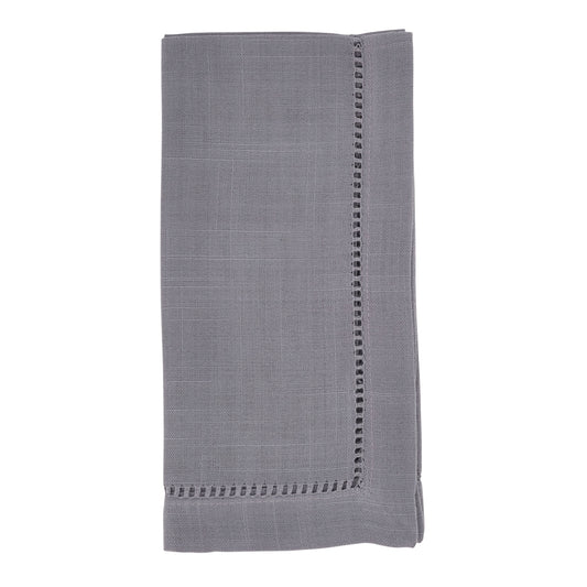 Slate Hemstitched Border Dinner Napkins 100% Polyester, 18 Inch Square (12 pcs.)