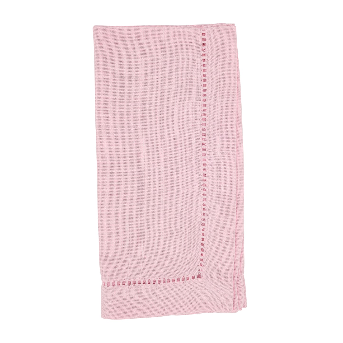 Pink Dinner Napkins with Hemstitch Border 100% Polyester, 18 Inch Square (12 pcs.)