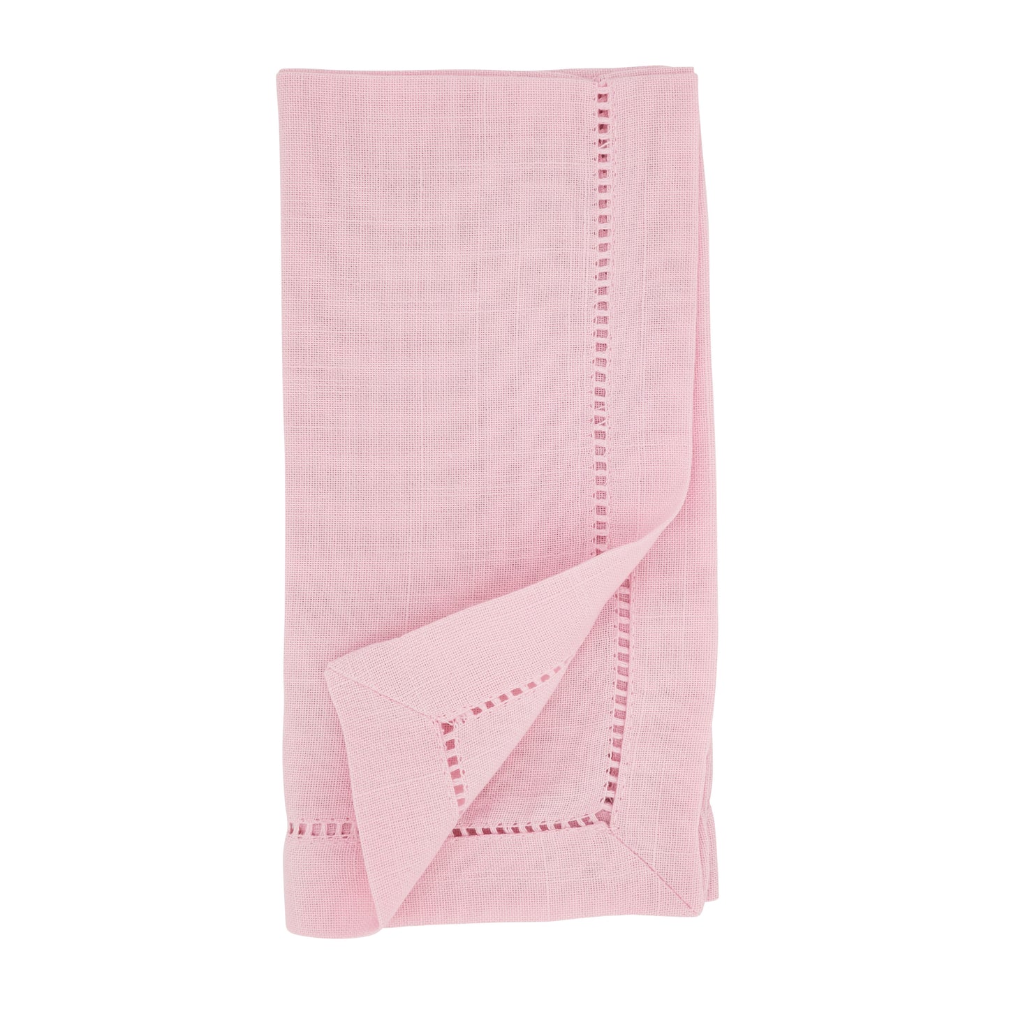 Pink Dinner Napkins with Hemstitch Border 100% Polyester, 18 Inch Square (12 pcs.)