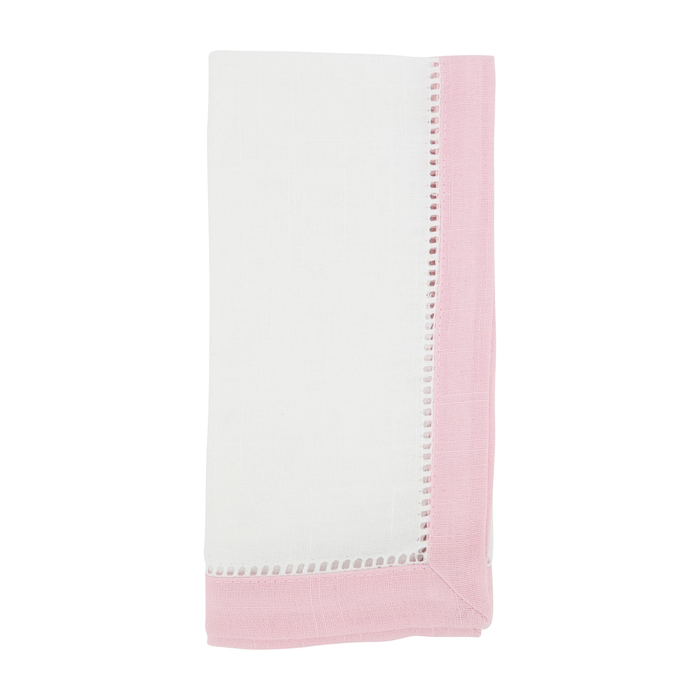 Pink Two-Tone Hemstitch Napkins 100% Polyester, 20 Inch Square (12 pcs.)