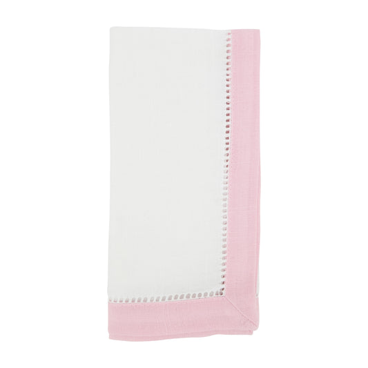 Pink Two-Tone Hemstitch Napkins 100% Polyester, 20 Inch Square (12 pcs.)