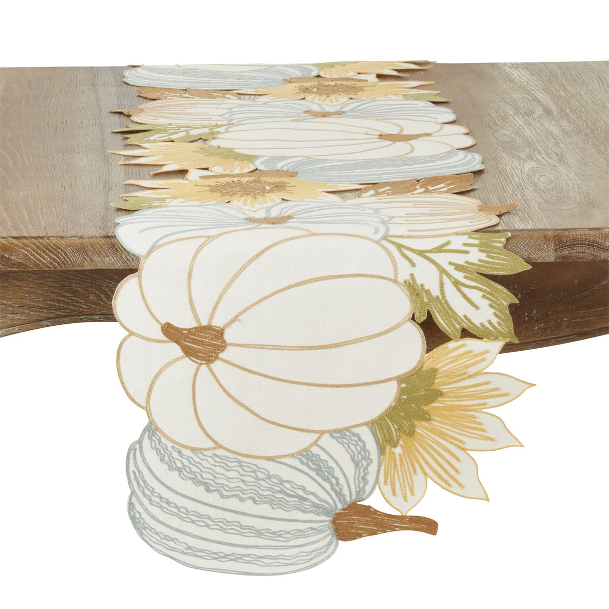 Thanksgiving / Fall Harvest Multi Pumpkin Table Runner, 100% Polyester