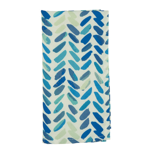 Blue Watercolor Chevron Napkins 100% polyester, 20 Inch Square (12 pcs.)
