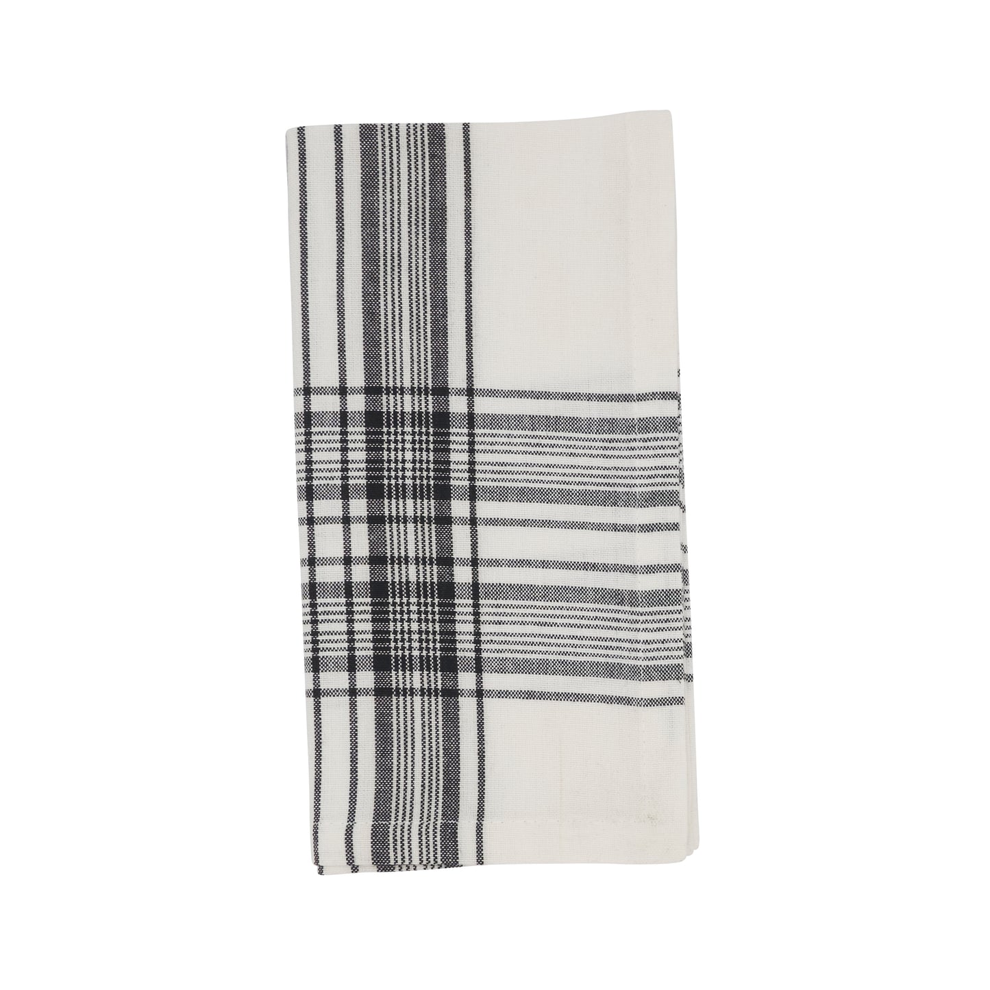 Black Plaid Napkins 100% cotton, 20 Inch Square (4 pcs.)