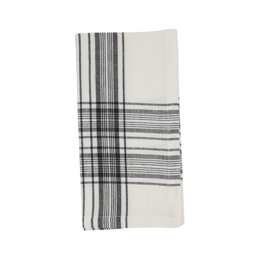 Black Plaid Napkins 100% cotton, 20 Inch Square (4 pcs.)