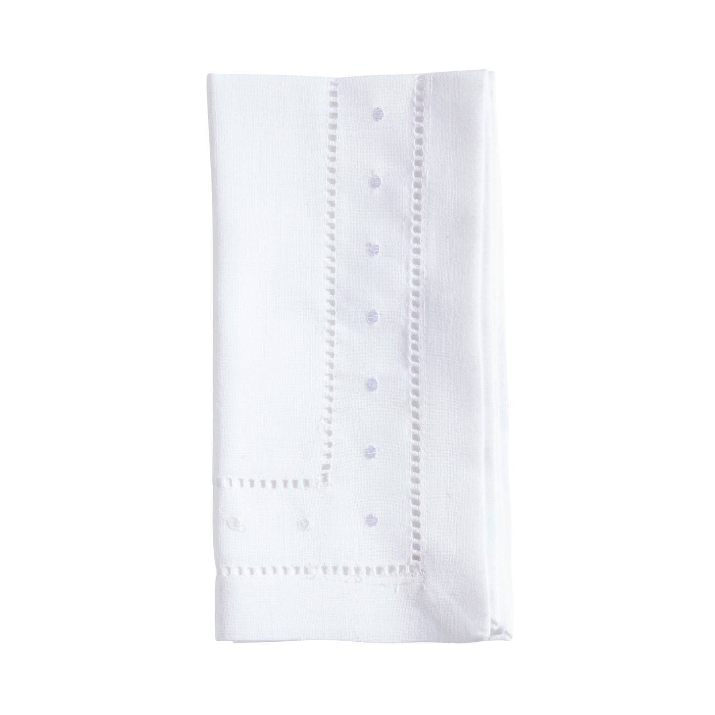 White Embr. and Hemstitch Dinner Napkins 100% Polyester, 22 Inch Square (12 pcs.)