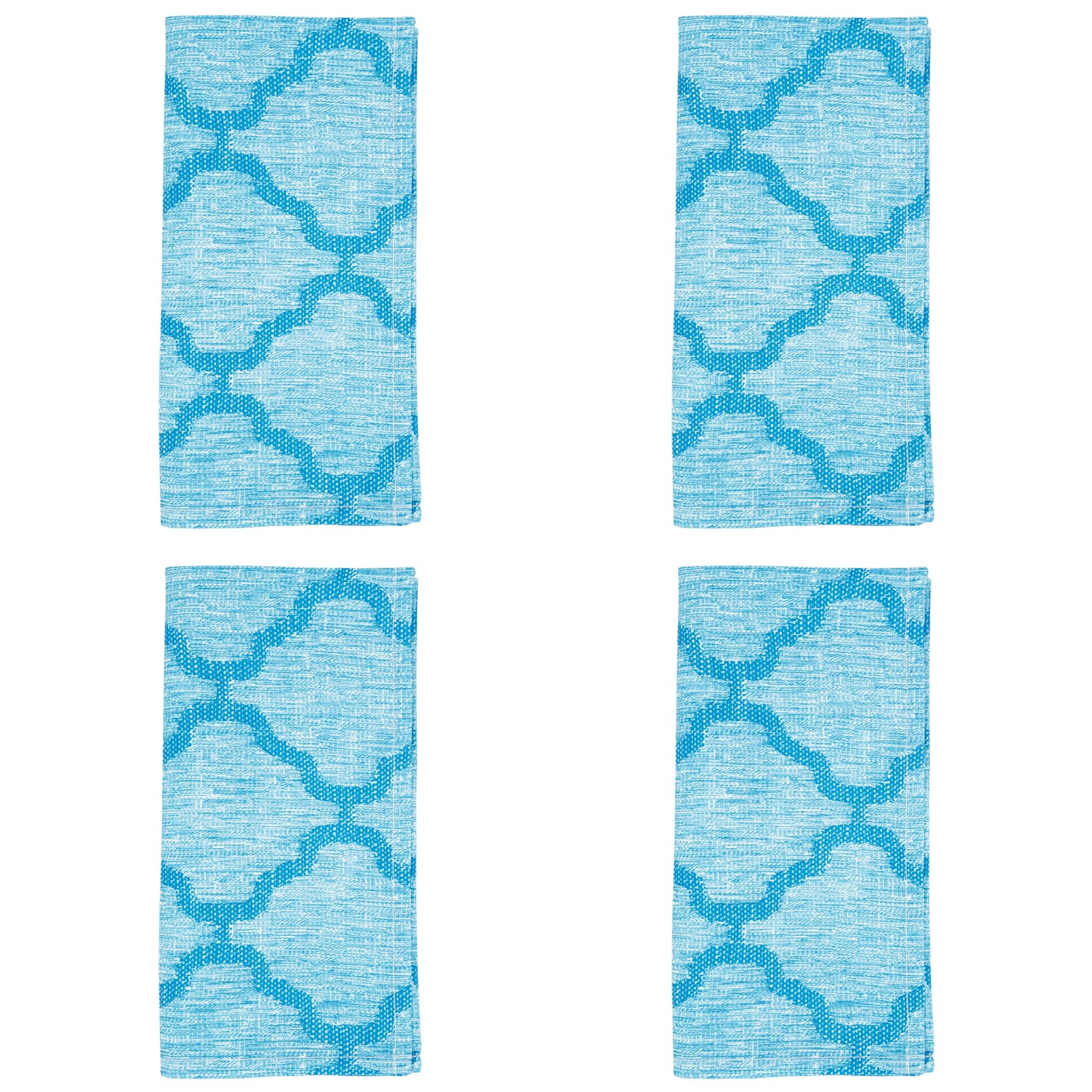 Turquoise Moroccan Napkins 100% Polyester, 20 Inch Square (4 pcs.)