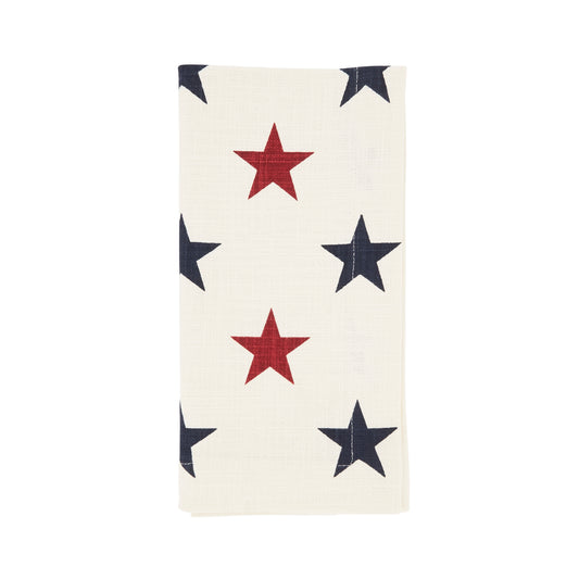 Red/White/Blue Red and Blue Stars Napkins 100% cotton, 20 Inch Square (4 pcs.)