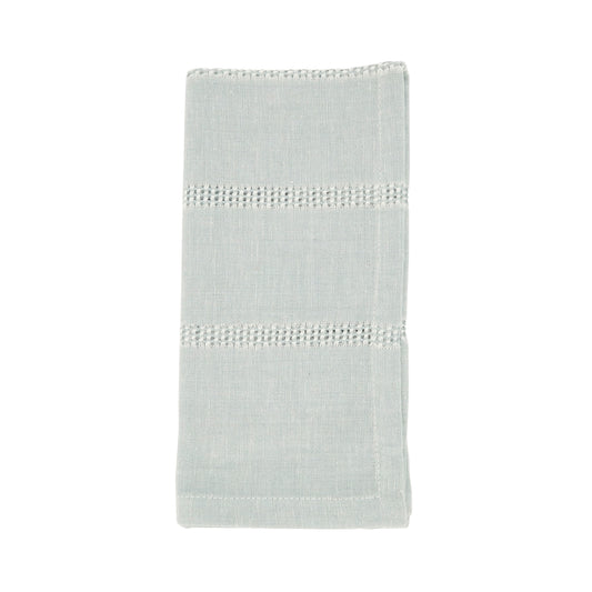 Blue-Grey Leno Stripe Napkins 95% COTTON - 5% LINEN, 20 Inch Square (4 pcs.)