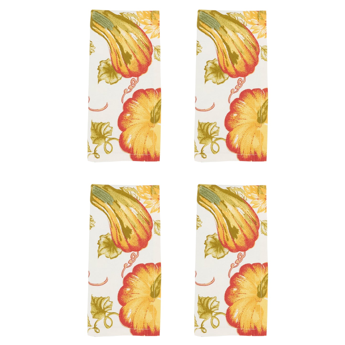 Multi Pumpkin Napkins 100% cotton, 20 Inch Square (4 pcs.)