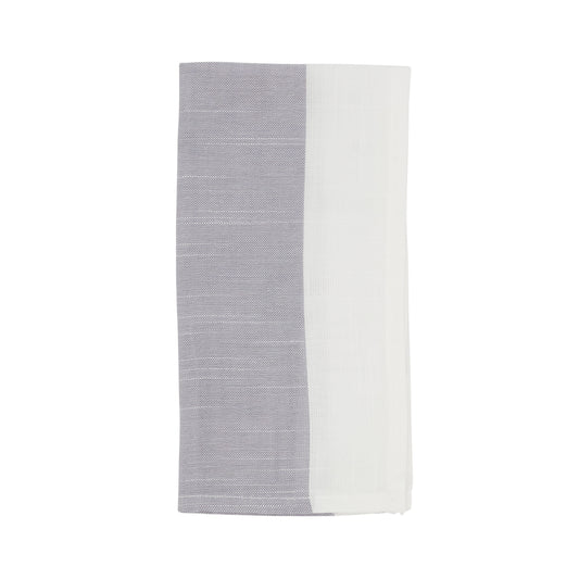 Grey Banded Border Napkins 100% polyester, 20 Inch Square (12 pcs.)