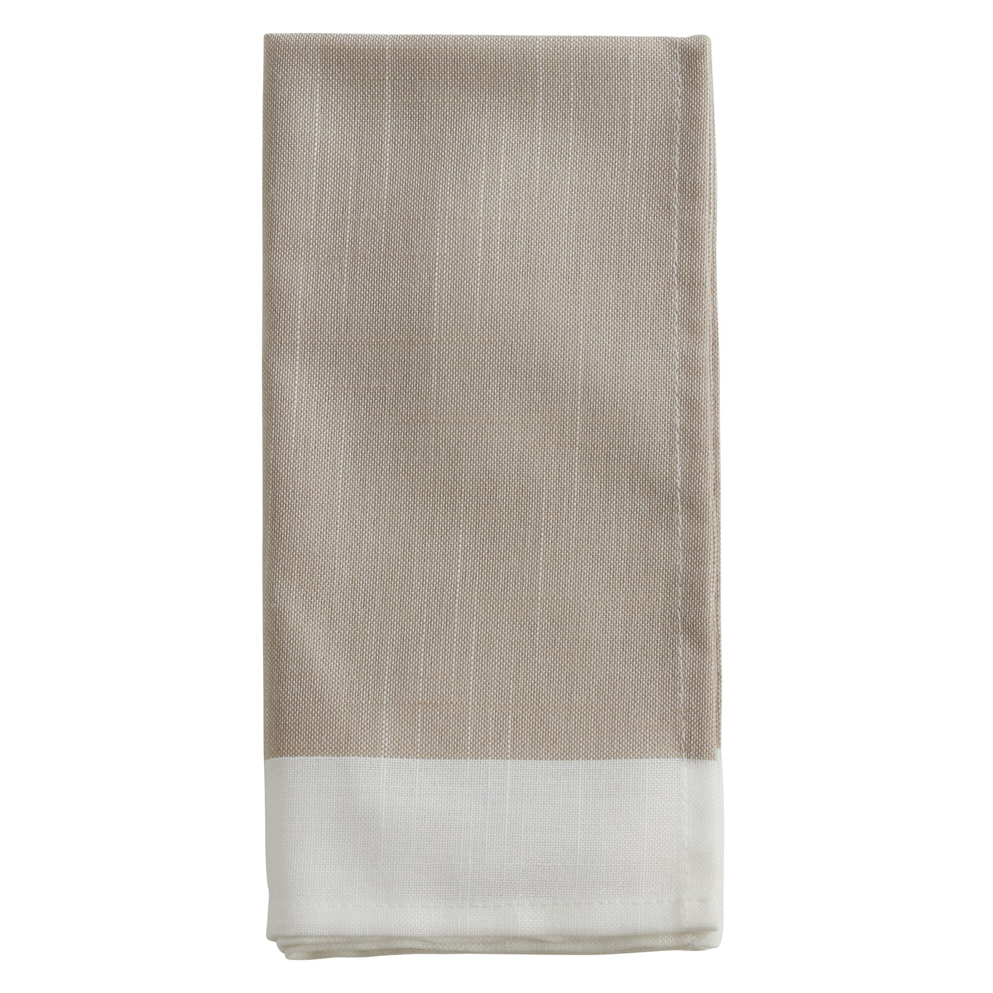 Natural Banded Border Napkins 100% polyester, 20 Inch Square (12 pcs.)