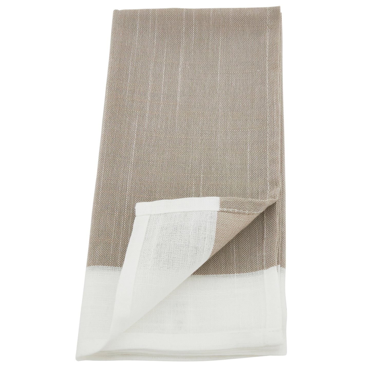 Natural Banded Border Napkins 100% polyester, 20 Inch Square (12 pcs.)
