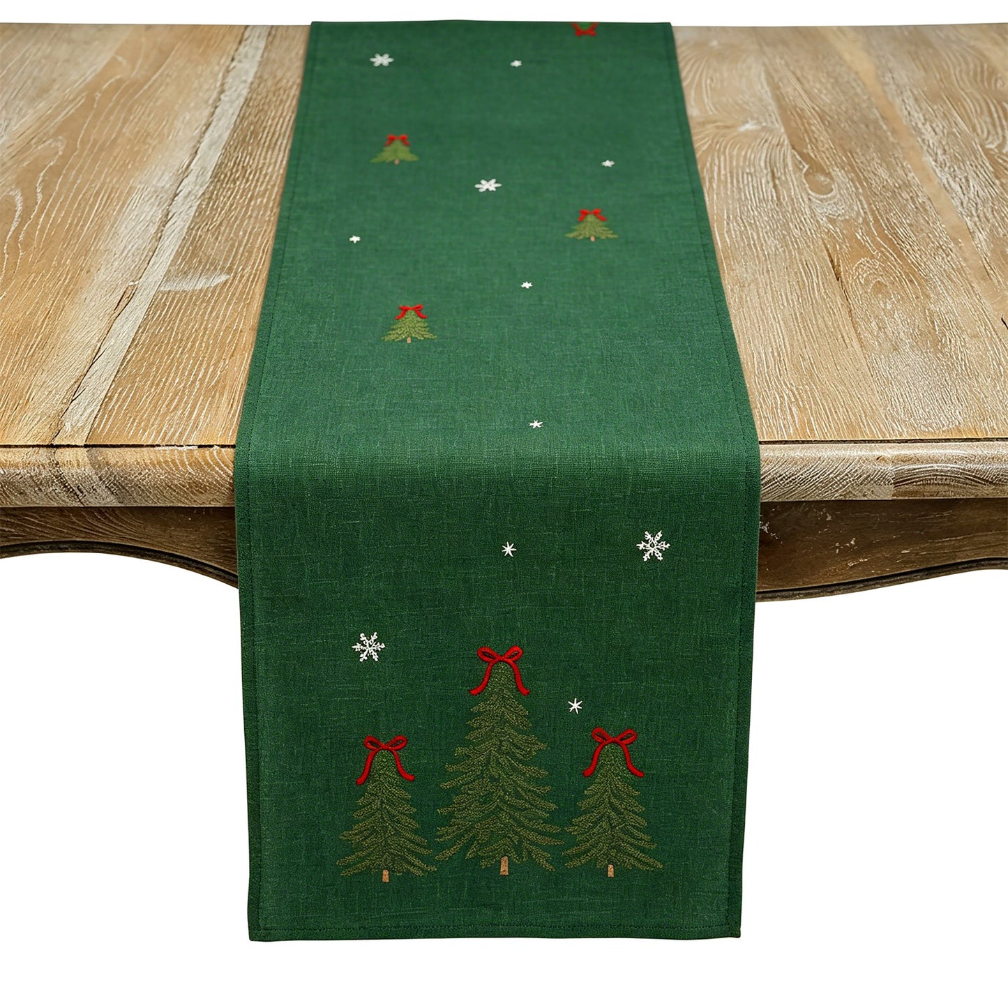 Christmas Green Christmas Trees Table Runner, 100% polyester