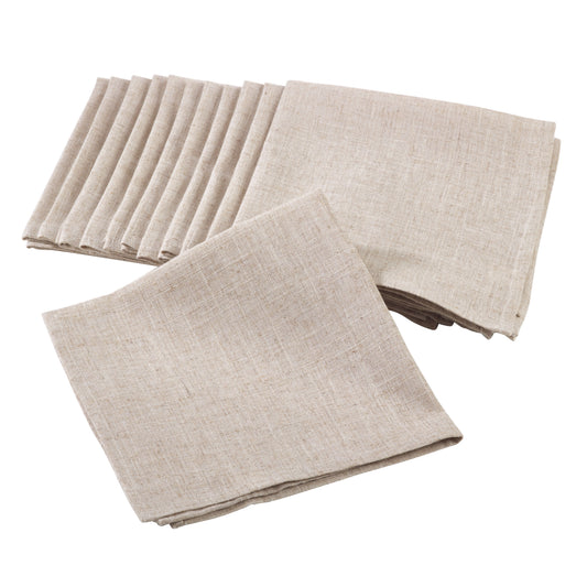 Natural Toscana Dinner Napkins (No Hemstitch) 80% polyester - 20% linen, 20 Inch Square (12 pcs.)