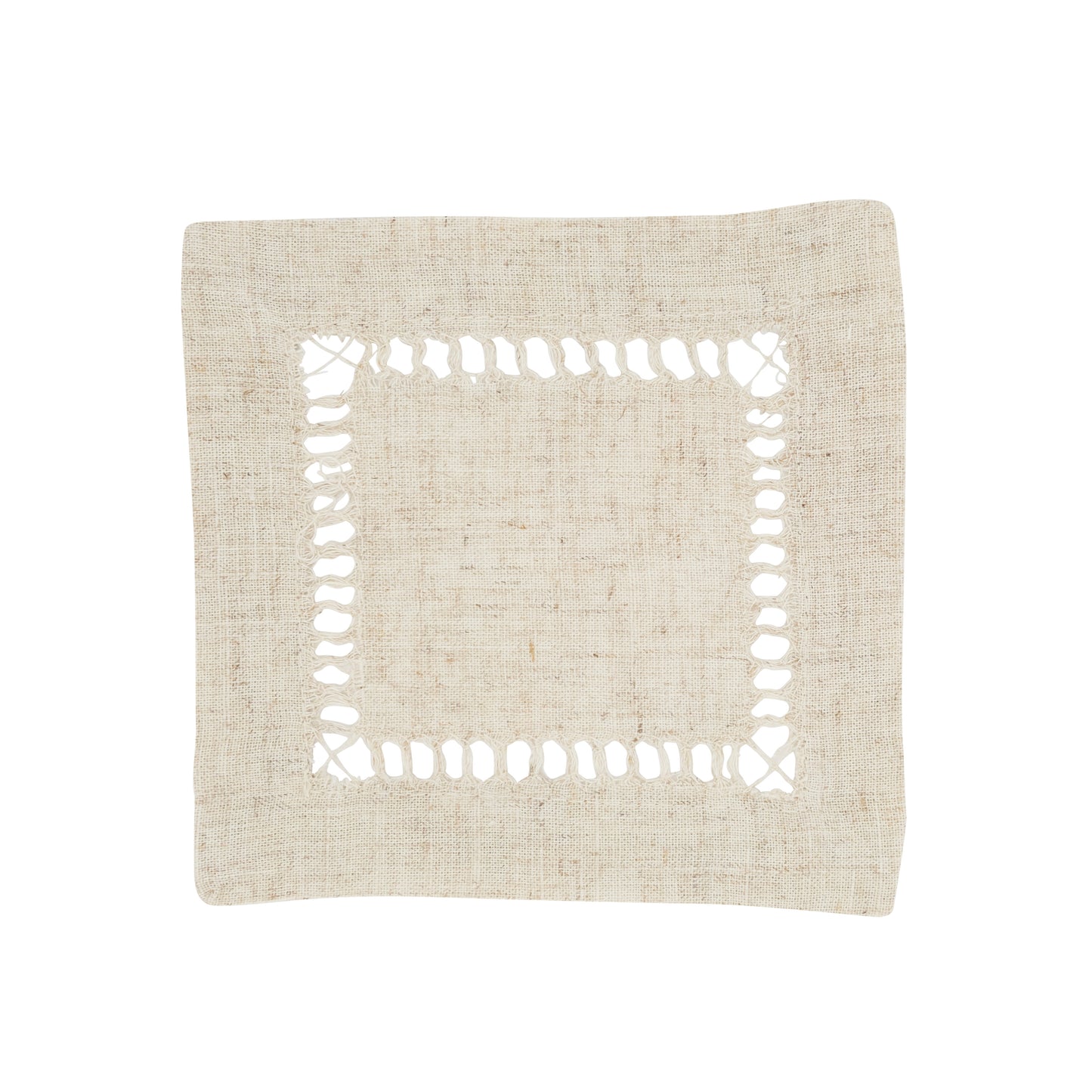 Natural Toscana Hemstitch Cocktail Napkins 80% polyester - 20% linen, 6 Inch Square (12 pcs.)