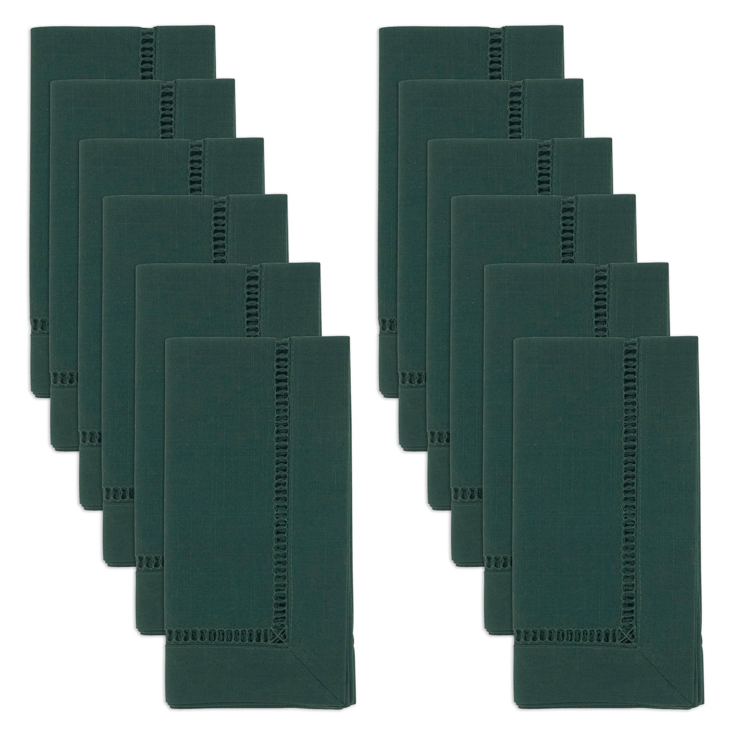 Jasper Green Toscana Hemstitch Dinner Napkins 100% polyester, 20 Inch Square (4 pcs.)