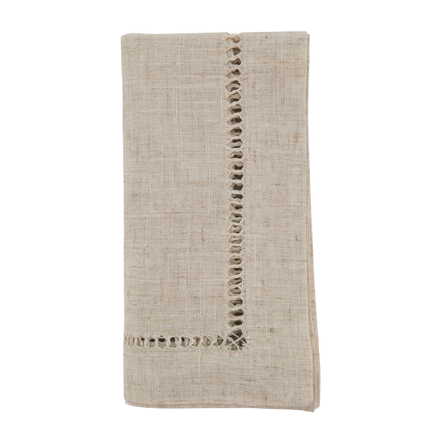 Natural Toscana Hemstitched Dinner Napkins 80% polyester - 20% linen, 20 Inch Square (12 pcs.)