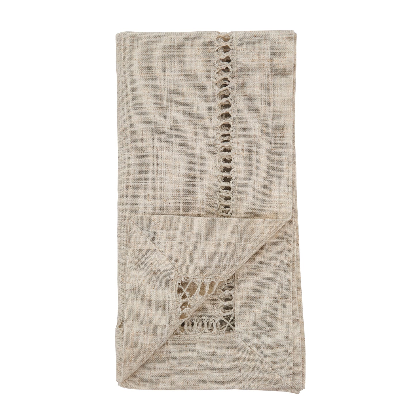 Natural Toscana Hemstitched Dinner Napkins 80% polyester - 20% linen, 20 Inch Square (12 pcs.)