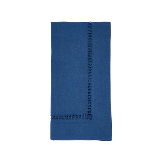 Navy Blue Toscana Hemstitch Dinner Napkins 100% polyester, 20 Inch Square (4 pcs.)