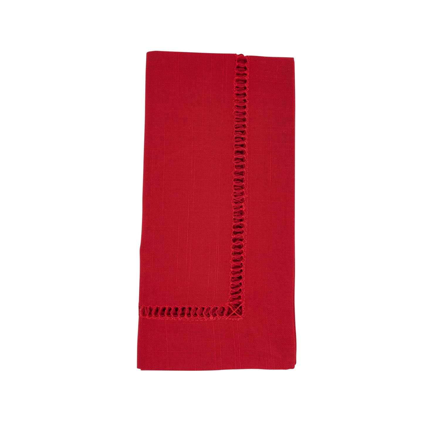 Red Toscana Hemstitch Dinner Napkins 100% polyester, 20 Inch Square (4 pcs.)