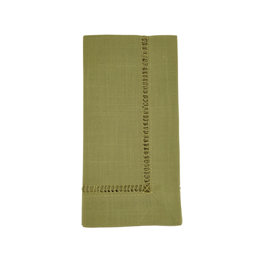 Sage Toscana Hemstitch Dinner Napkins 100% polyester, 20 Inch Square (4 pcs.)