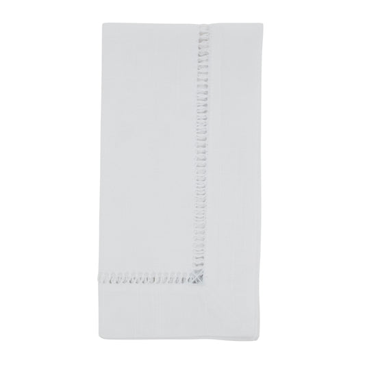 White Toscana Hemstitch Dinner Napkins 100% polyester, 20 Inch Square (4 pcs.)