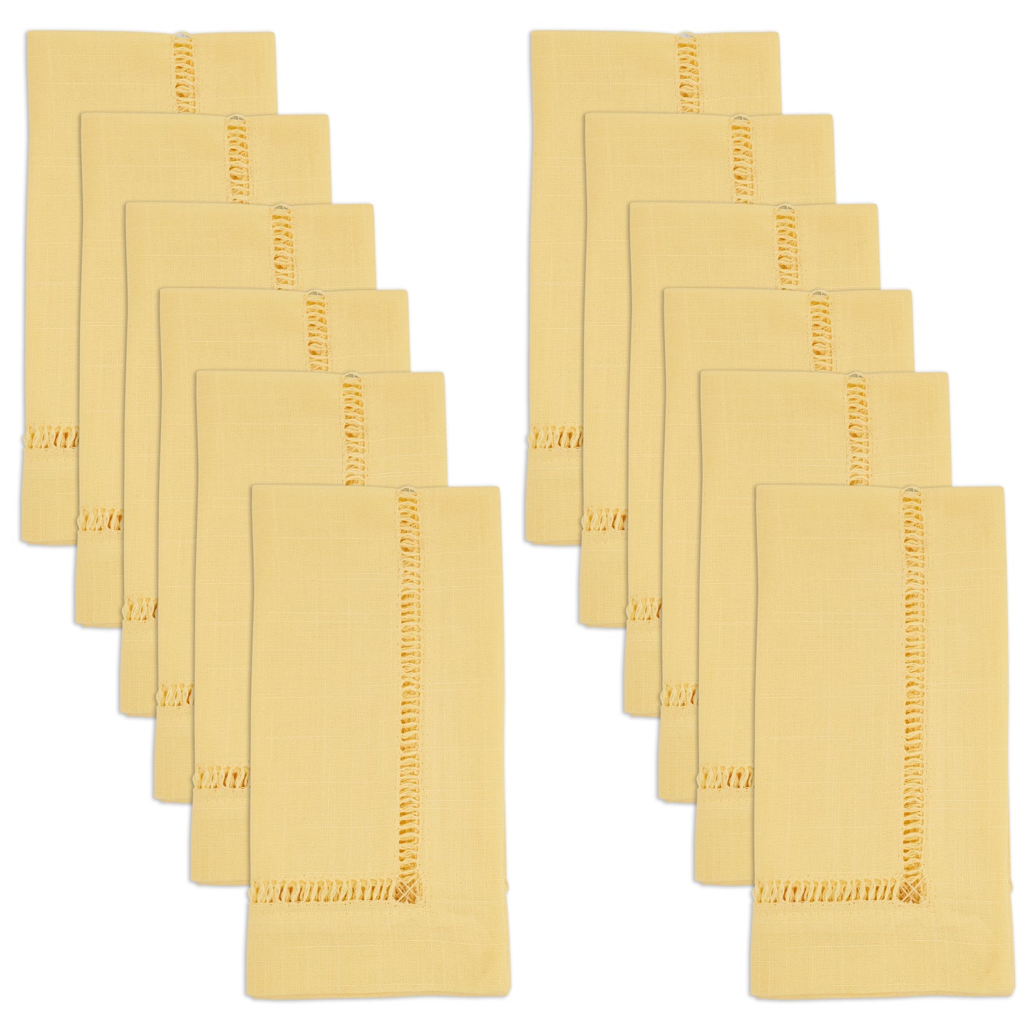 Yellow Toscana Hemstitch Dinner Napkins 100% polyester, 20 Inch Square (4 pcs.)