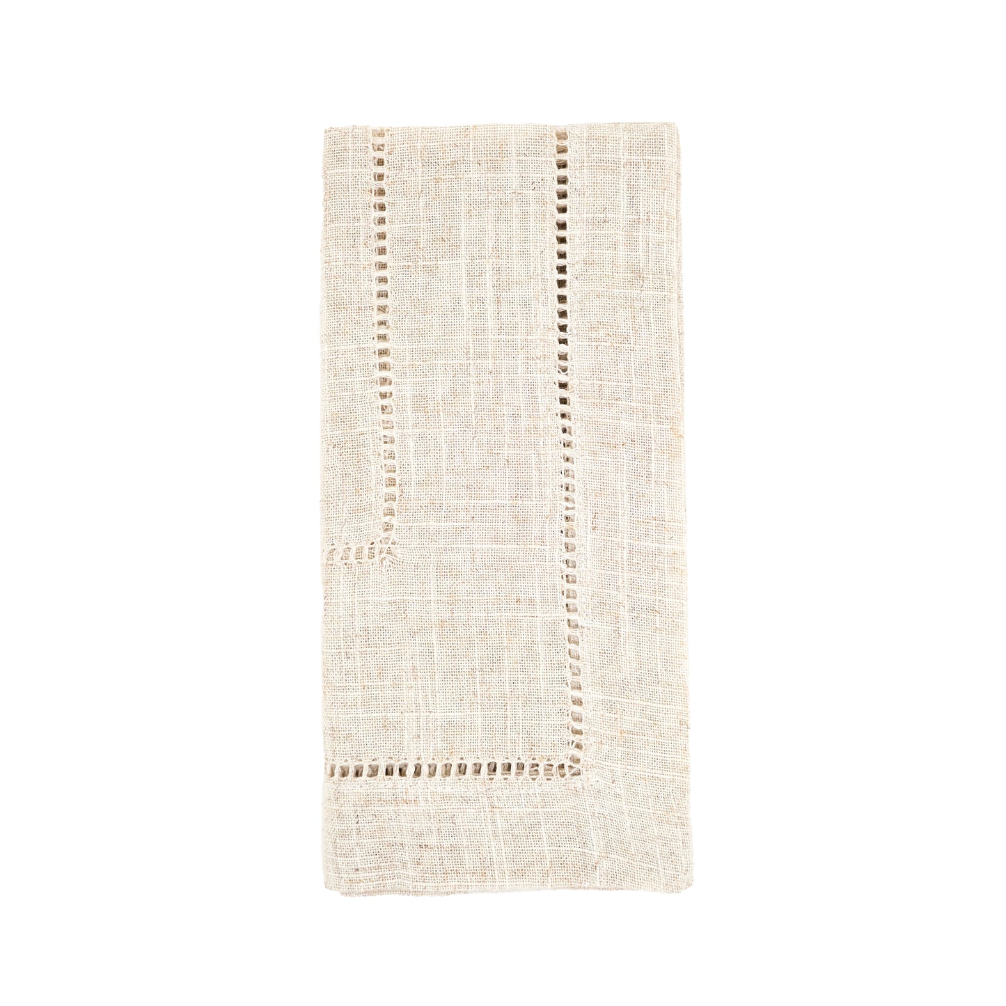 Natural Toscana Double Hemstitched Napkins 80% polyester - 20% linen, 20 Inch Square (12 pcs.)