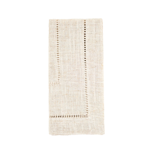 Natural Toscana Double Hemstitched Napkins 80% polyester - 20% linen, 20 Inch Square (12 pcs.)