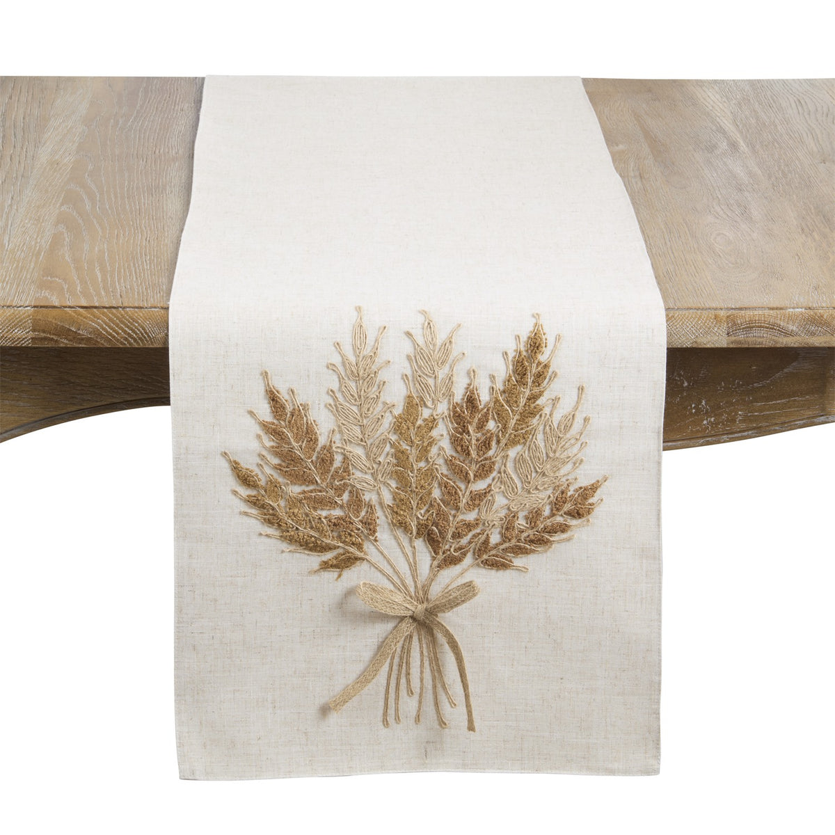 Everyday / All Season Natural Beige Wheat Table Runner, 84% polyester - 16% linen