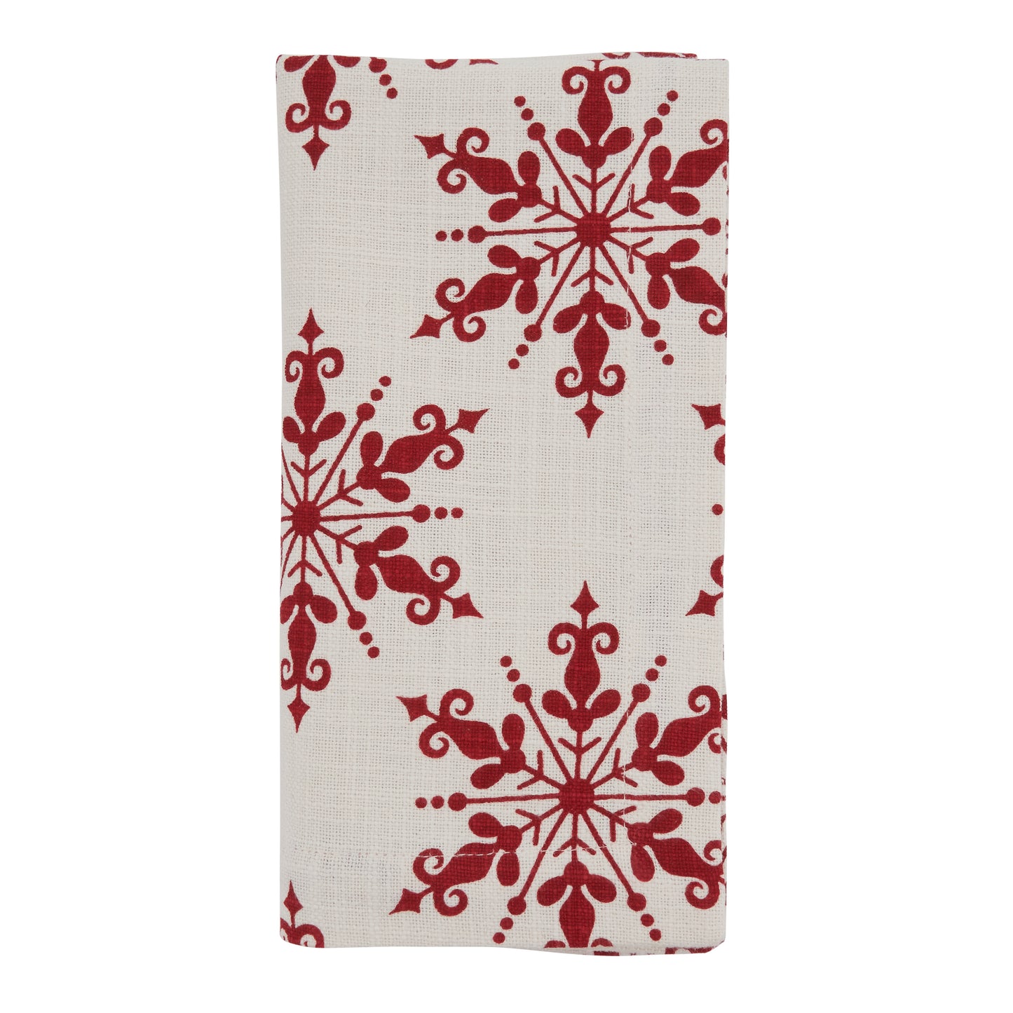 Red Snowflake Napkins 100% cotton, 20 Inch Square (4 pcs.)