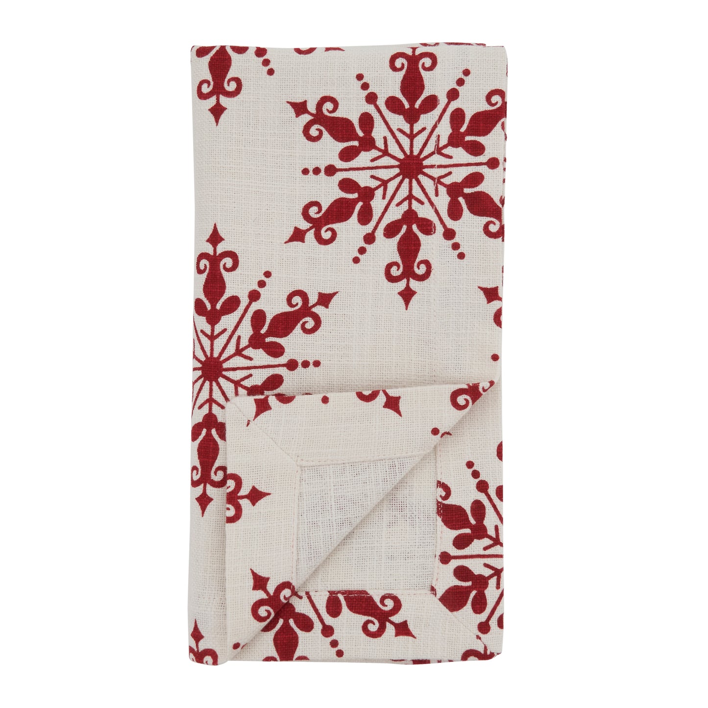 Red Snowflake Napkins 100% cotton, 20 Inch Square (4 pcs.)