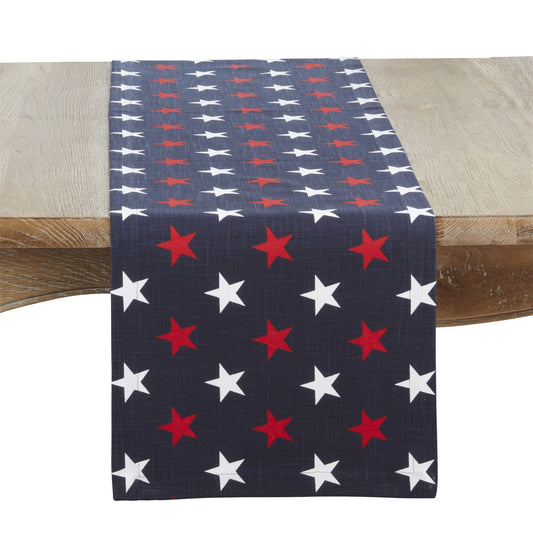 Patriotic / 4th of July Red/White/Blue Americana Stars Table Runner, 100% cotton