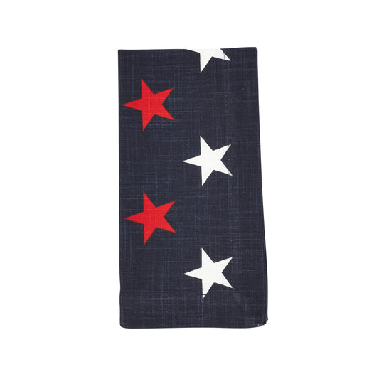 Red/White/Blue Americana Stars Napkins 100% cotton, 20 Inch Square (4 pcs.)