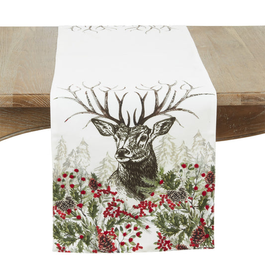 Everyday / All Season Multi Deer Table Runner, 100% Polyester