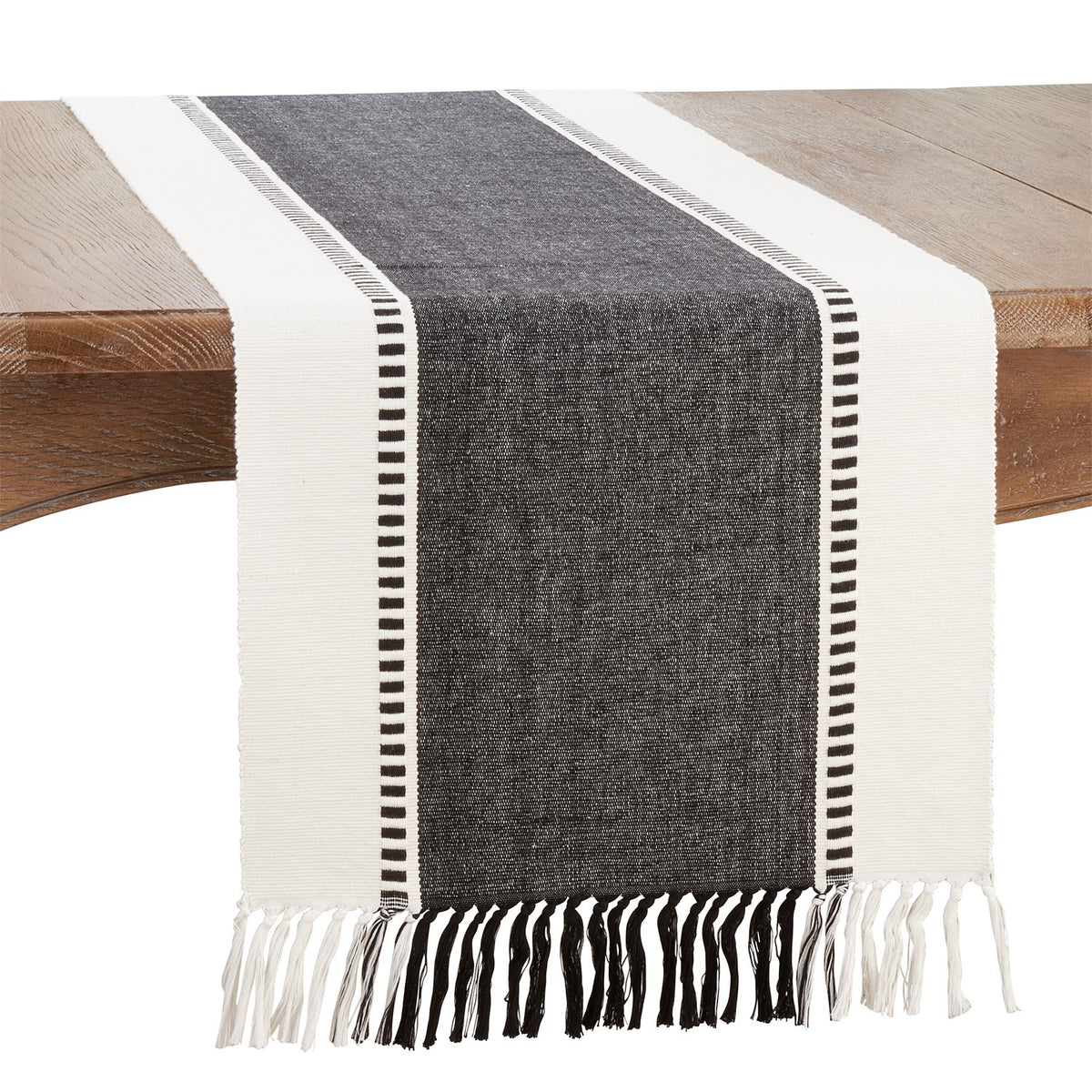 Everyday / All Season Black Stripe Table Runner, 100% cotton