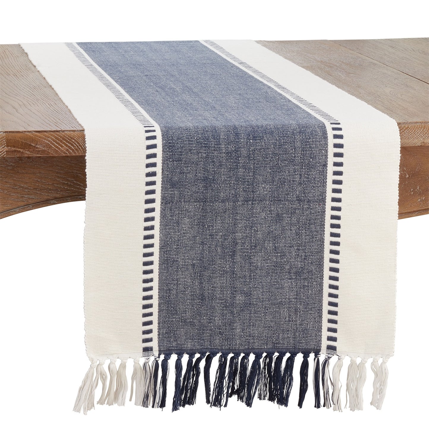 Everyday / All Season Navy Blue Stripe Table Runner, 100% cotton