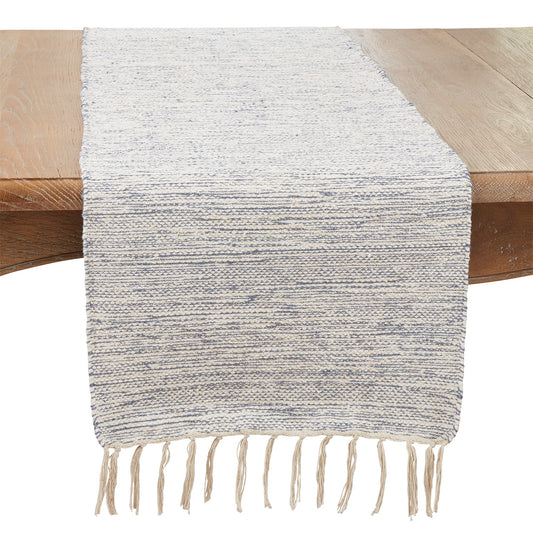 Everyday / All Season Blue Handloom Table Runner, 70% cotton - 30% synthetic fibers