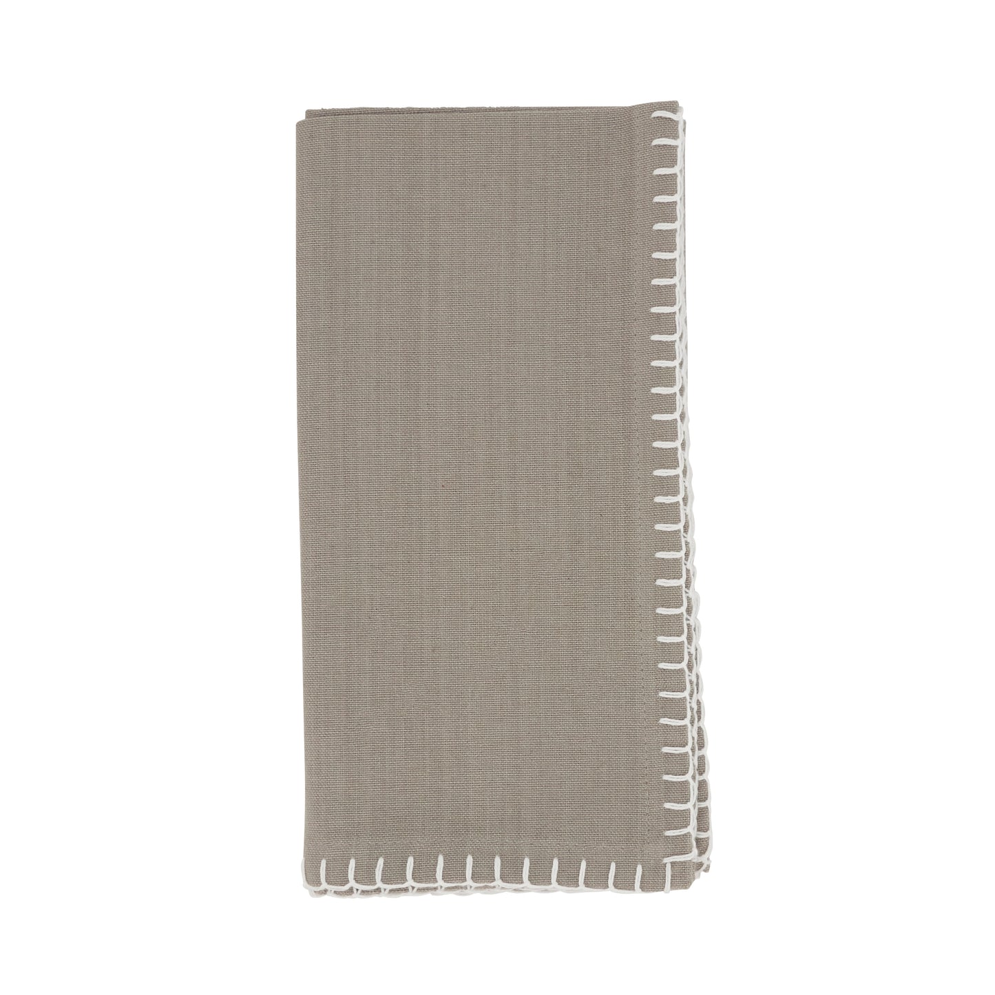 Grey Whip Stitched Design Napkins 100% cotton, 20 Inch Square (4 pcs.)