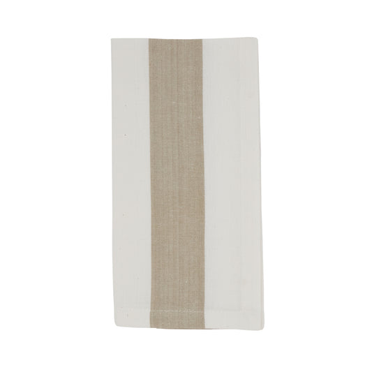 Taupe Classic Striped Napkins 100% cotton, 20 Inch Square (4 pcs.)