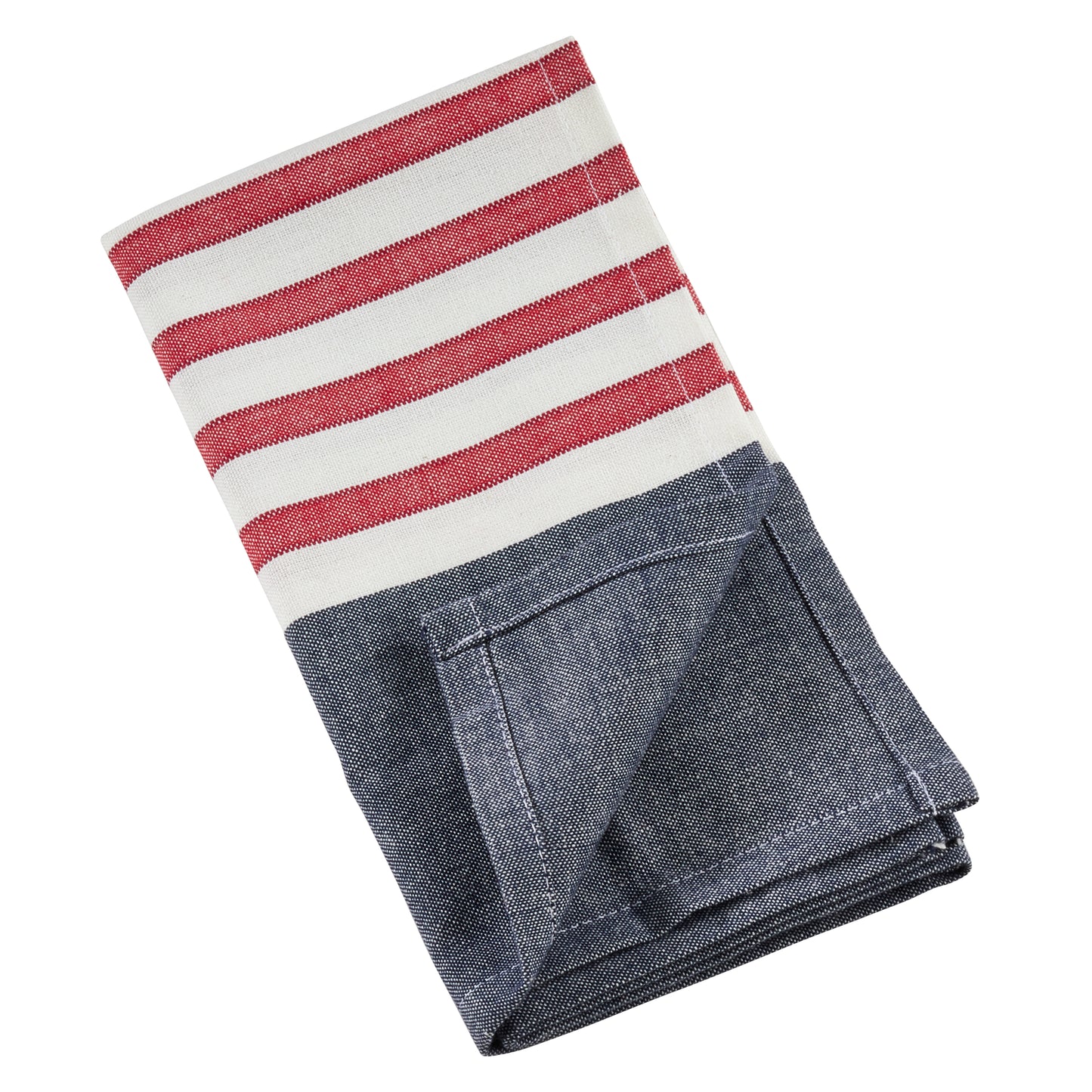 Navy Blue Striped Napkins 100% cotton, 20 Inch Square (4 pcs.)