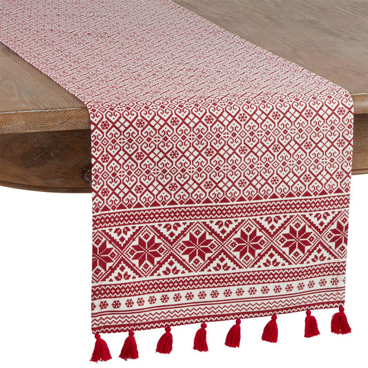 Christmas Red Christmas Pattern Table Runner, 100% cotton