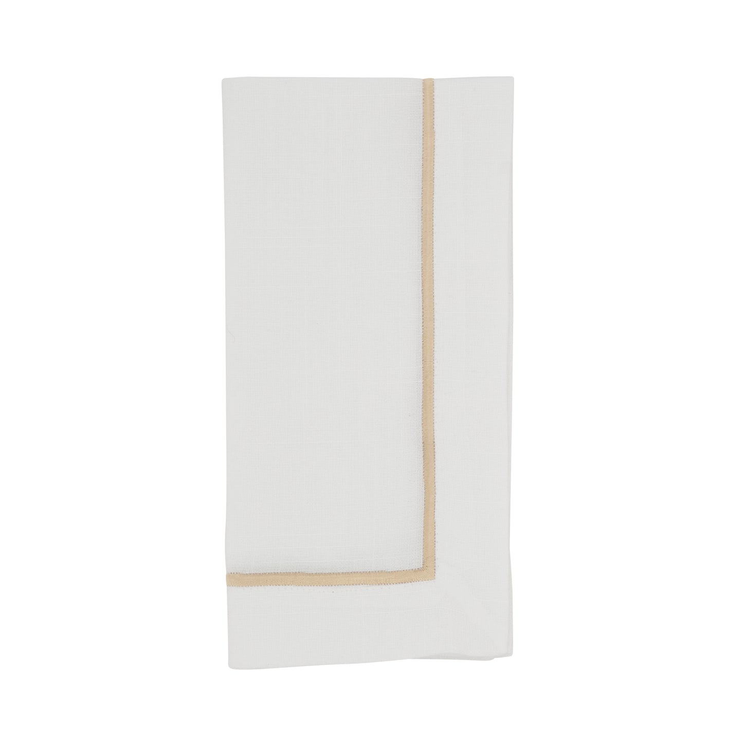 Champagne Embroidered Line Design Napkins 100% Polyester, 20 Inch Square (4 pcs.)